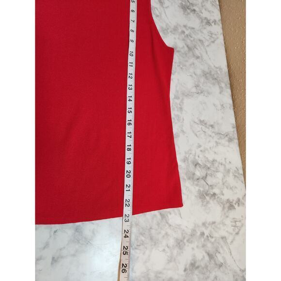 Chico's Design Womens Red Solid Stretch Round Neck Knit Tank Top Blouse‎ XL - Picture 5 of 5